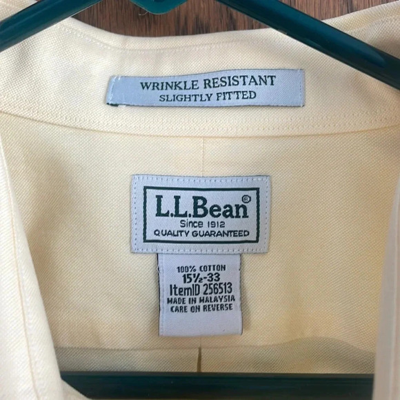 Light Yellow LL Bean Button down - Picture 3 of 3